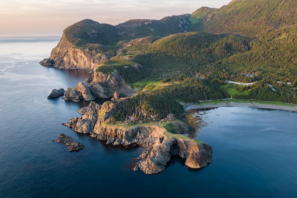 Aerial view of the Bay of Islands coastline