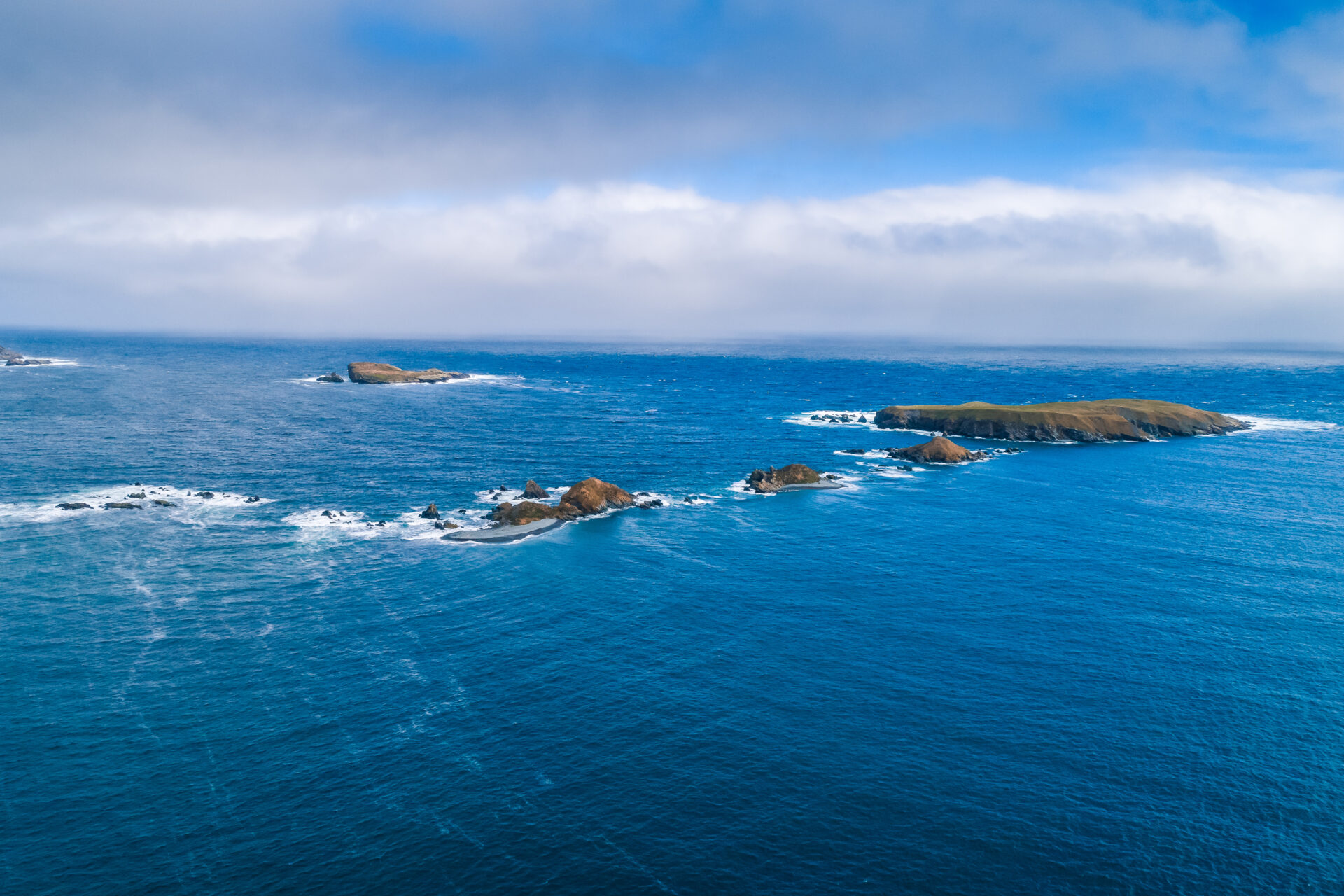Coastal sea stacks and rock formations on the Bay of Islands